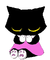 Sad Black Cat Sticker by Universes creator
