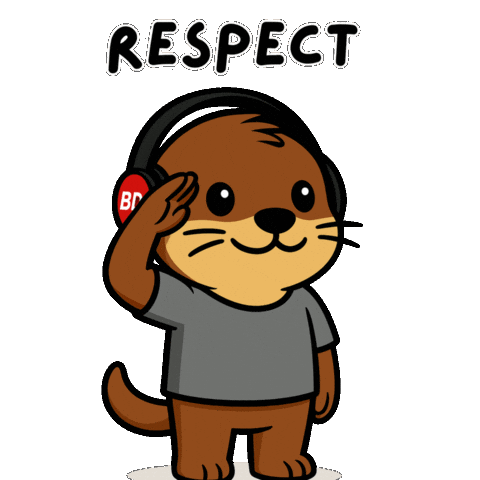 Respect Salute Sticker by Built Daily