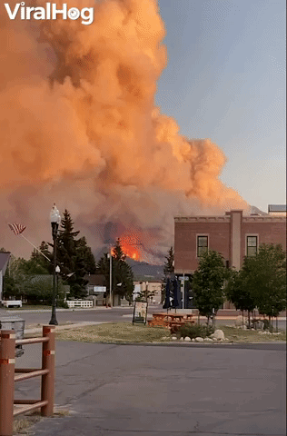Mountain Engulfed by Fire in Montana