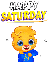 Chilling Saturday Morning Sticker by Lucas and Friends by RV AppStudios