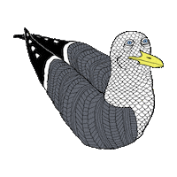 bird swimming Sticker by Lakor Soulwear