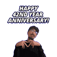 Happy 42Nd Anniversary Sticker