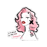 Girl Pink Sticker by Zinaida Kazantseva