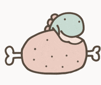 KSasara6 cute eat dinosaurs 肉 GIF