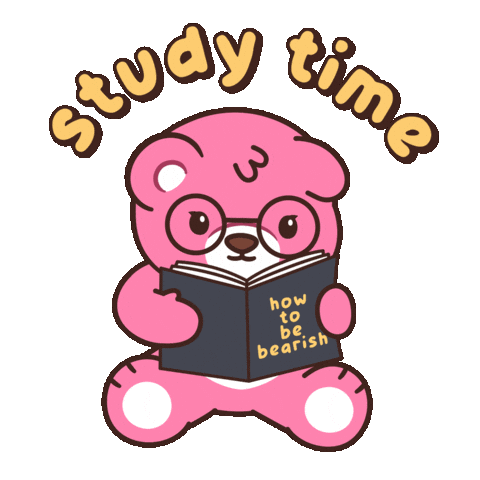 Studying Teddy Bear Sticker by BEARISH