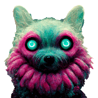 christianbudde dog crazy surreal psycho Sticker