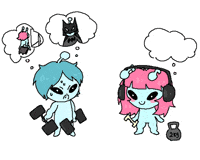 ziggyandzoop gym silly alien lifting GIF