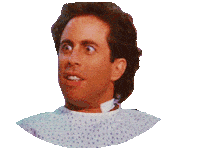 Scared Jerry Seinfeld Sticker by reactionstickers
