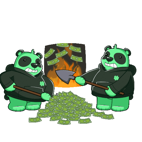 Burning Make It Rain Sticker by SuperVerse