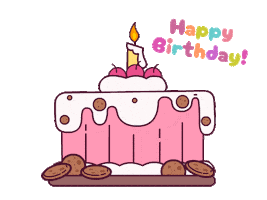 Happy Birthday Cat Sticker by Pembe