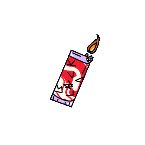 Lighter Bic Fire Smoke Camillemonique Psychedelic Sticker