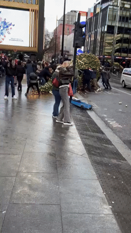 'Hell of a Gust' Topples Christmas Tree in London