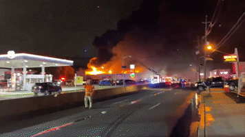Fire Engulfs Commercial Building in New Jersey