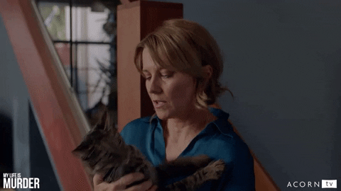 Lucy Lawless Cat GIF by Acorn TV
