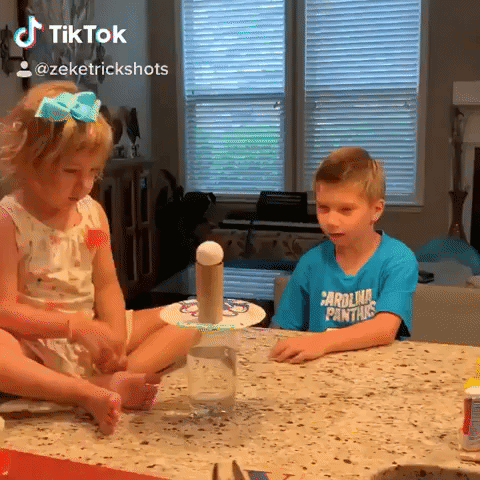 No Sibling Rivalry Here! Big Brother Whoops and Cheers as Sister Nails #EggDropChallenge