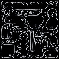 Pipapeep cute kawaii black and white simple GIF