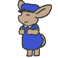 aube-anim happy dancing mailman fennec Sticker