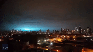 Equipment Malfunction at ConEd Substation Turns New York City Skyline Blue