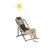 Sun Burn Girl Sticker by Lara Paulussen