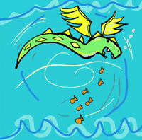 Sea Monster Swimming GIF by GT8Studios