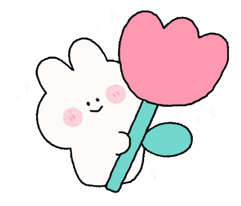 maykids giphyupload flower rabbit tulip Sticker