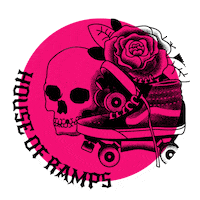 Skull Roller Skates Sticker by RollerManic