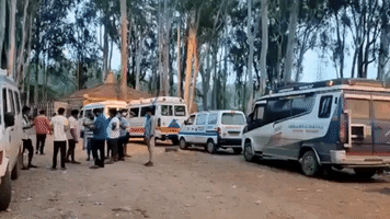 Ambulances Line Up Near Crematorium as India's COVID Cases Soar