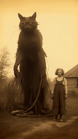 cursejourney cat hug scary cat giant cat cursejourney GIF