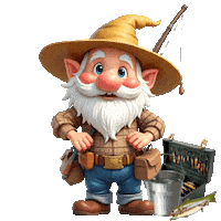 Gone Fishing Gnome Sticker