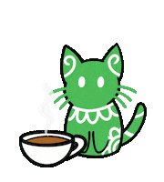 Katzentempel cat coffeetime katze catlove Sticker