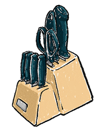 katiecadamatre cooking kitchen cook knife Sticker