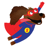 dog flying Sticker by Denzel's