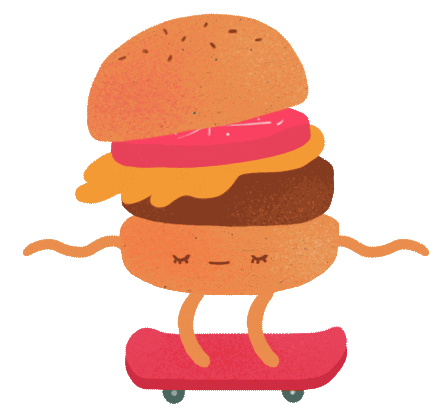 Skate Burger Sticker by Henri Campeã
