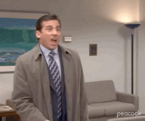 The Office gif. Steve Carrell as Michael Scott shakes his head incredulously while yelling, "No. No!" which appears as text.