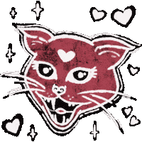 Red Cat Love Sticker