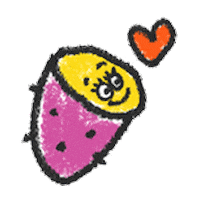 ewokakuhitoyu potato はーと おやつ 食べ物 Sticker