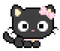Black Cat Pixel Sticker