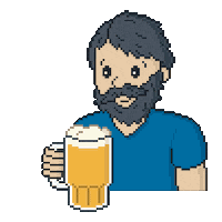 FrothyBeardBrewingCo beer pixel art craft beer finn Sticker