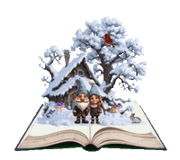 Open Book Winter Sticker