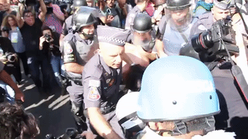Protester Arrested in Sao Paulo Anti-World Cup Demonstration