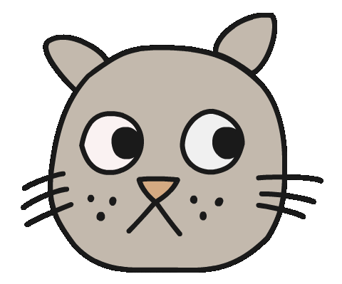 Cat Frown Sticker by Thank You Coffee