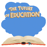 Digital art gif. Light blue cloud hovers over an open book against a transparent background. Text, “The future of education in Arizona is on the ballot.”
