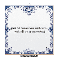 Werken Genieten Sticker by Tegelspreuken.nl