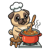 Hungry Breakfast Sticker by Pugs