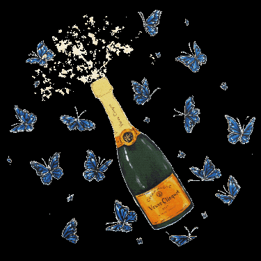 corabgallery butterfly champagne bubble bubbles GIF
