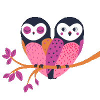 In Love Owl Sticker by DPAM_Officiel