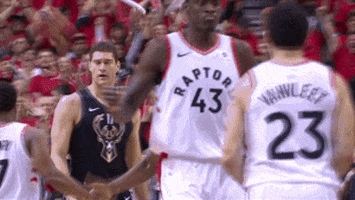 High Five Toronto Raptors GIF by NBA