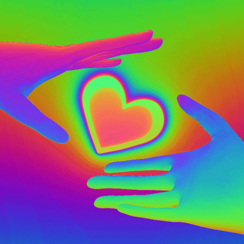 wiko_glitch giphyupload love heart rainbow GIF