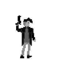 Standing Black And White Sticker by bandaingrime