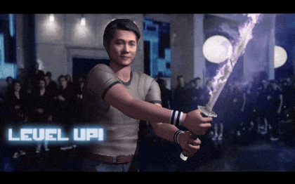 morphin giphyupload sword scott pilgrim level up GIF